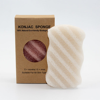 Large Natural Baby Bamboo Charcoal Konjac Sponge Wave Shaped